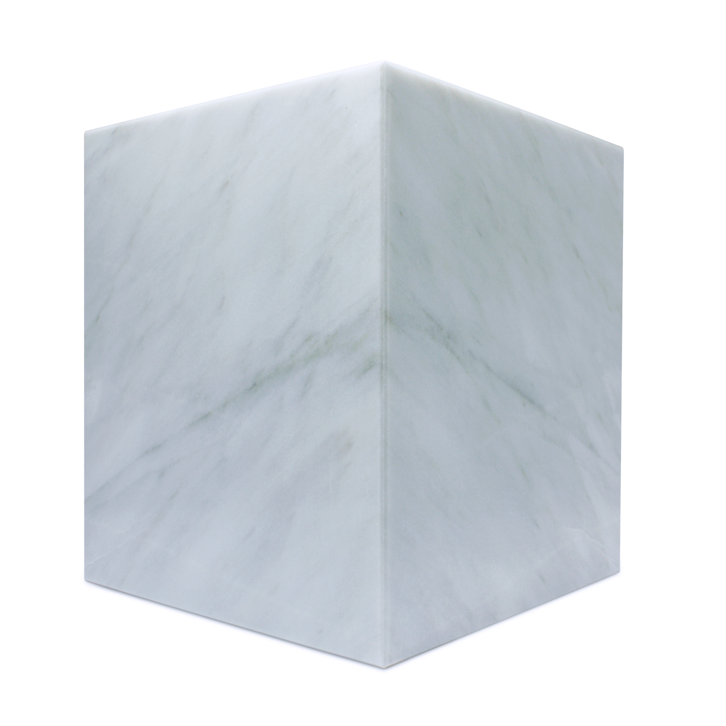 (Outlet)Bote de Basura 20 cm x 20 cm x 23 cm de Mármol Natural Blanco Variado