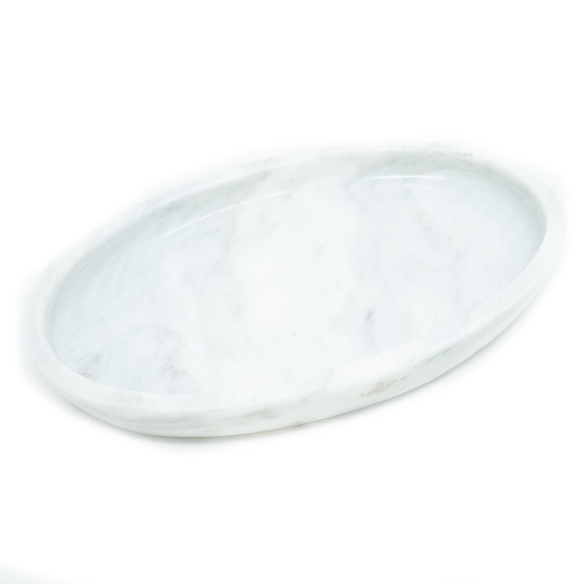 Juego de 6 Tequileros de Mármol Natural con Base en Blanco Bego
