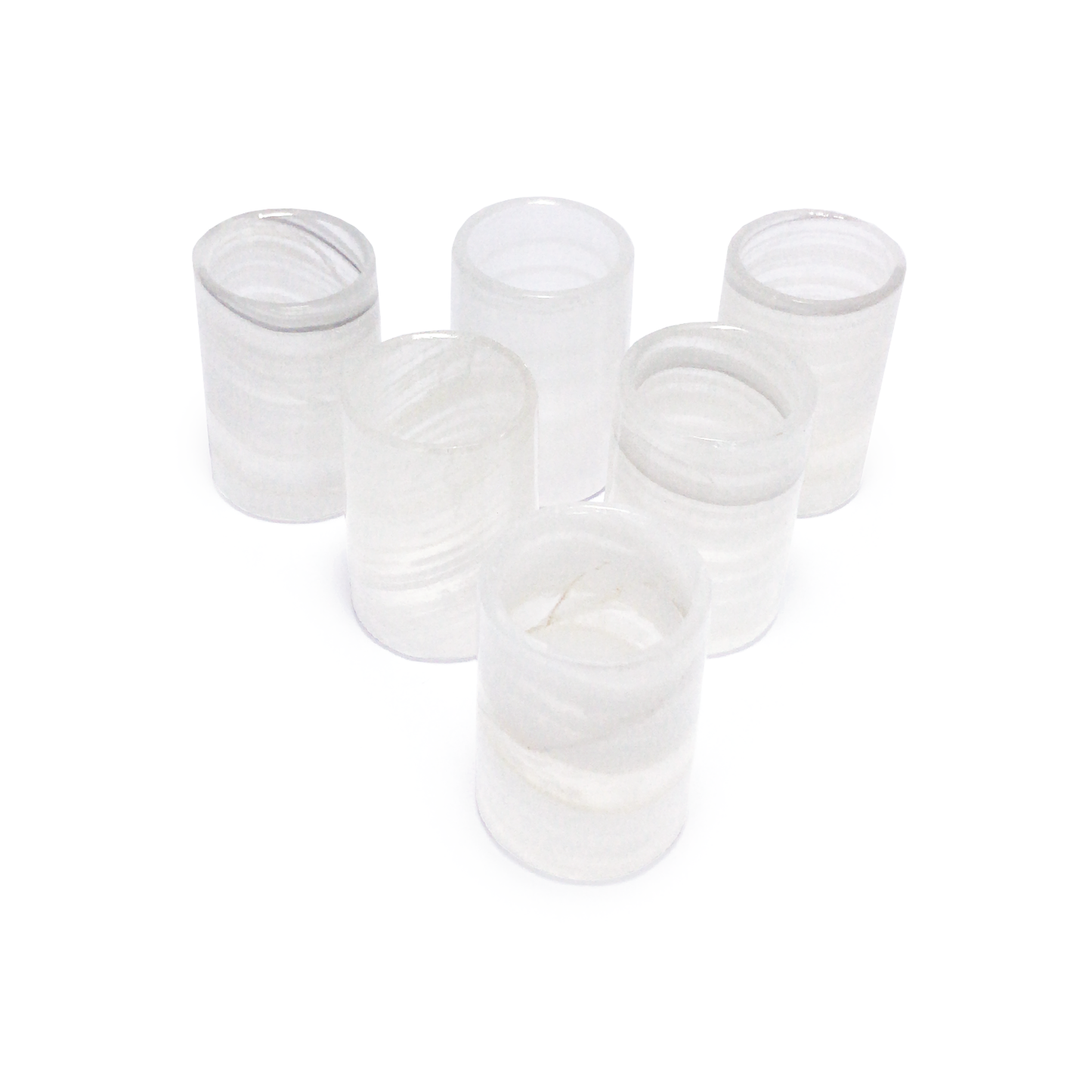 Juego de 6 Tequileros de Ónix Blanco Natural con base
