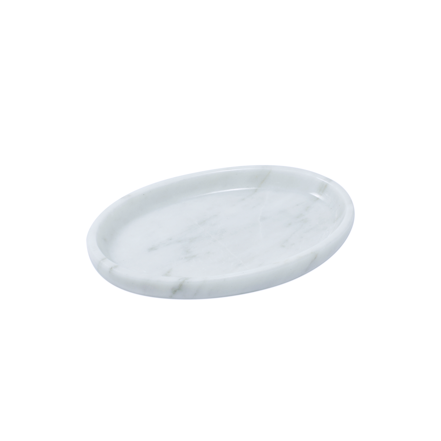 Juego de 6 Tequileros de copa liso con base de Mármol Natural en Blanco Bego