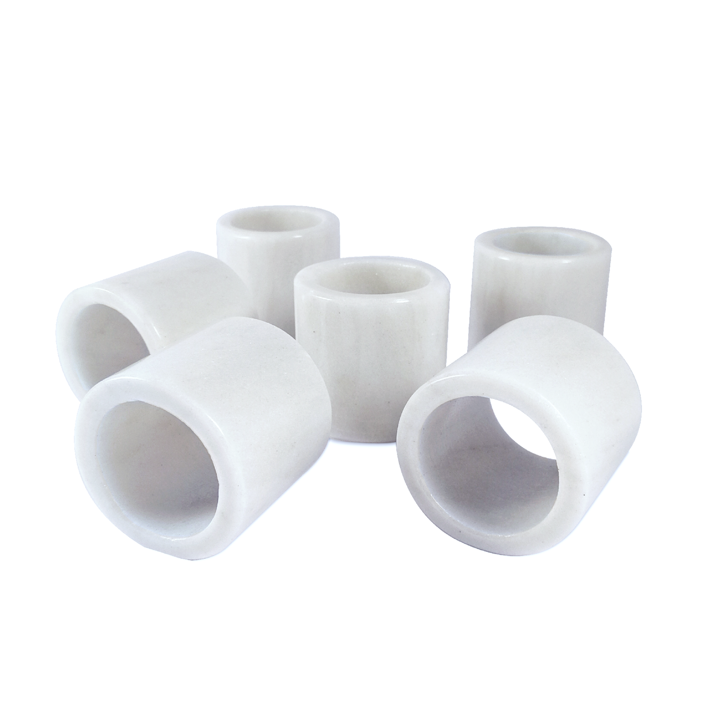 Juego de 6 anillos para Servilletas de Mármol Blanco Bego