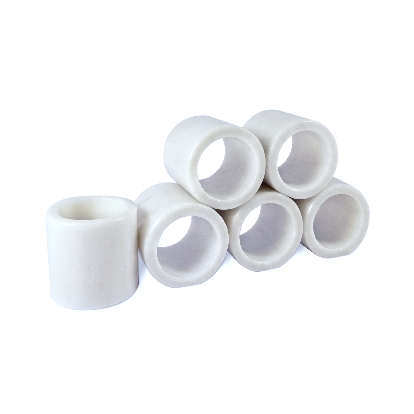 Juego de 6 anillos para Servilletas de Mármol Blanco Bego