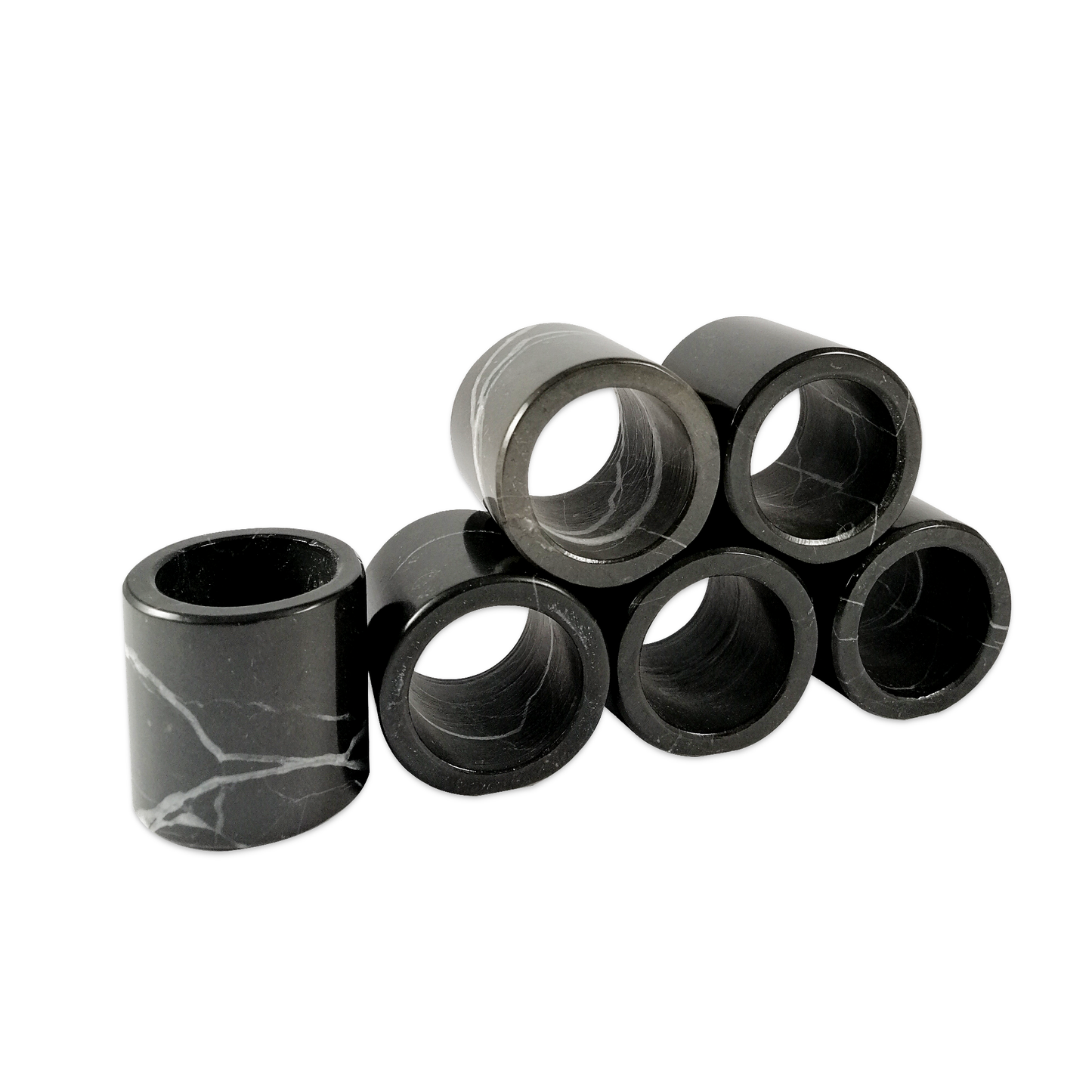 Juego de 6 anillos para Servilletas de Mármol Negro Monterrey