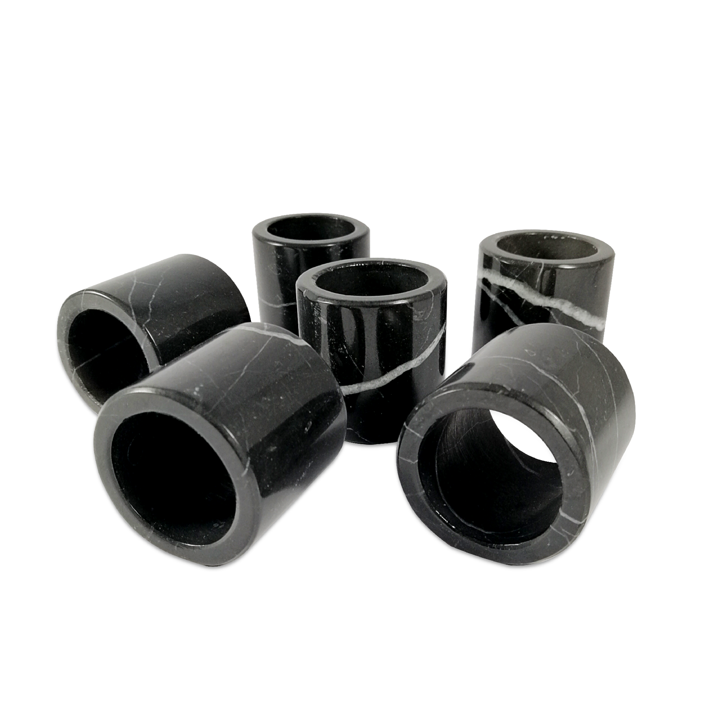 Juego de 6 anillos para Servilletas de Mármol Negro Monterrey