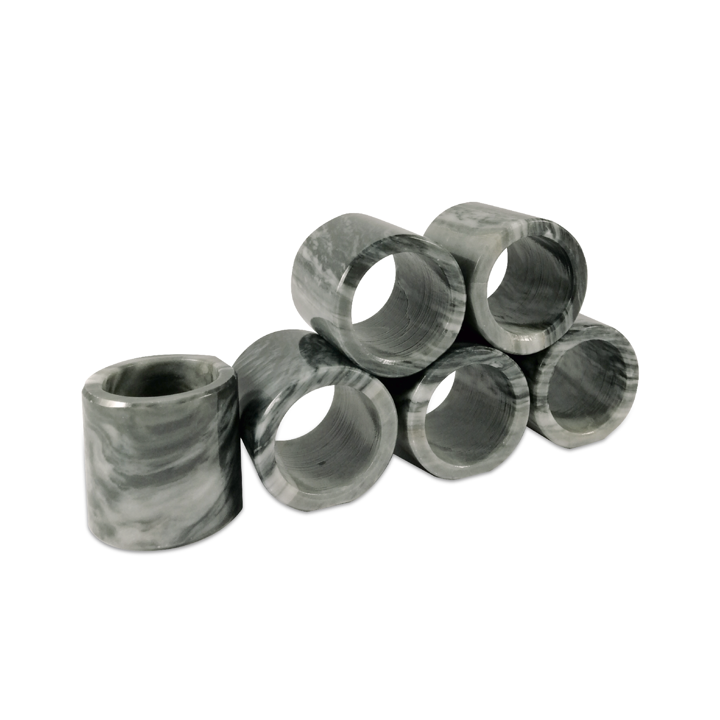 Juego de 6 anillos para Servilletas de Mármol Gris Mazahua