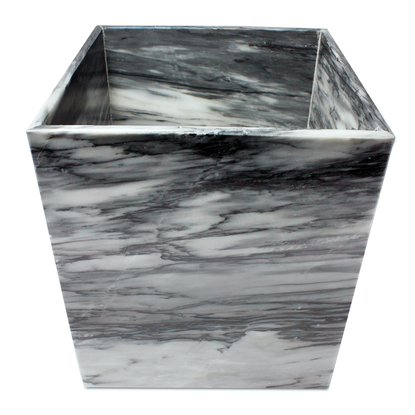 Bote de Basura 20 cm x 20 cm x 23 cm de Mármol Natural Gris Mazahua