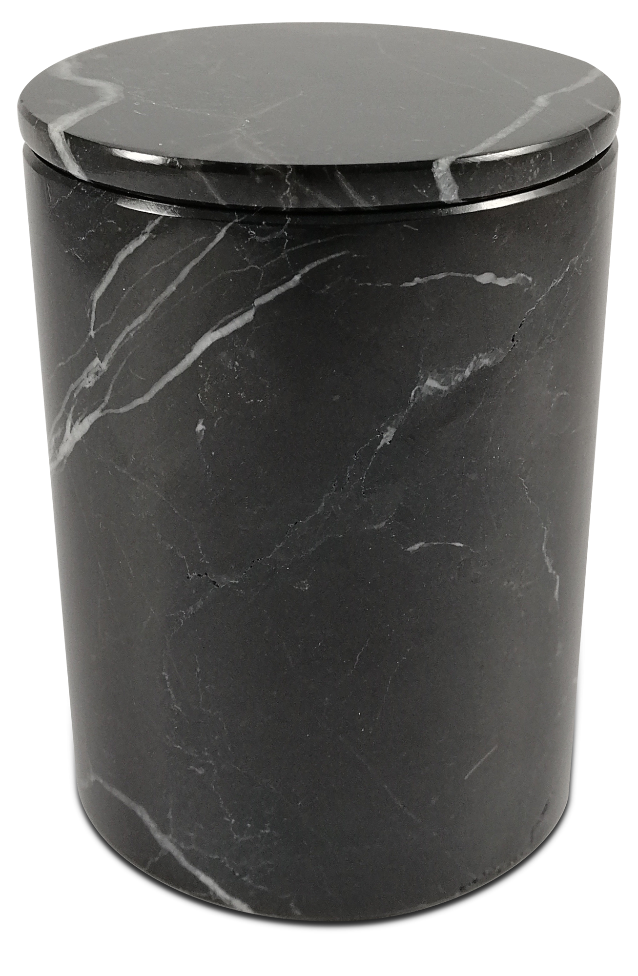 Vaso para Cotonetes de Mármol Natural Negro Monterrey