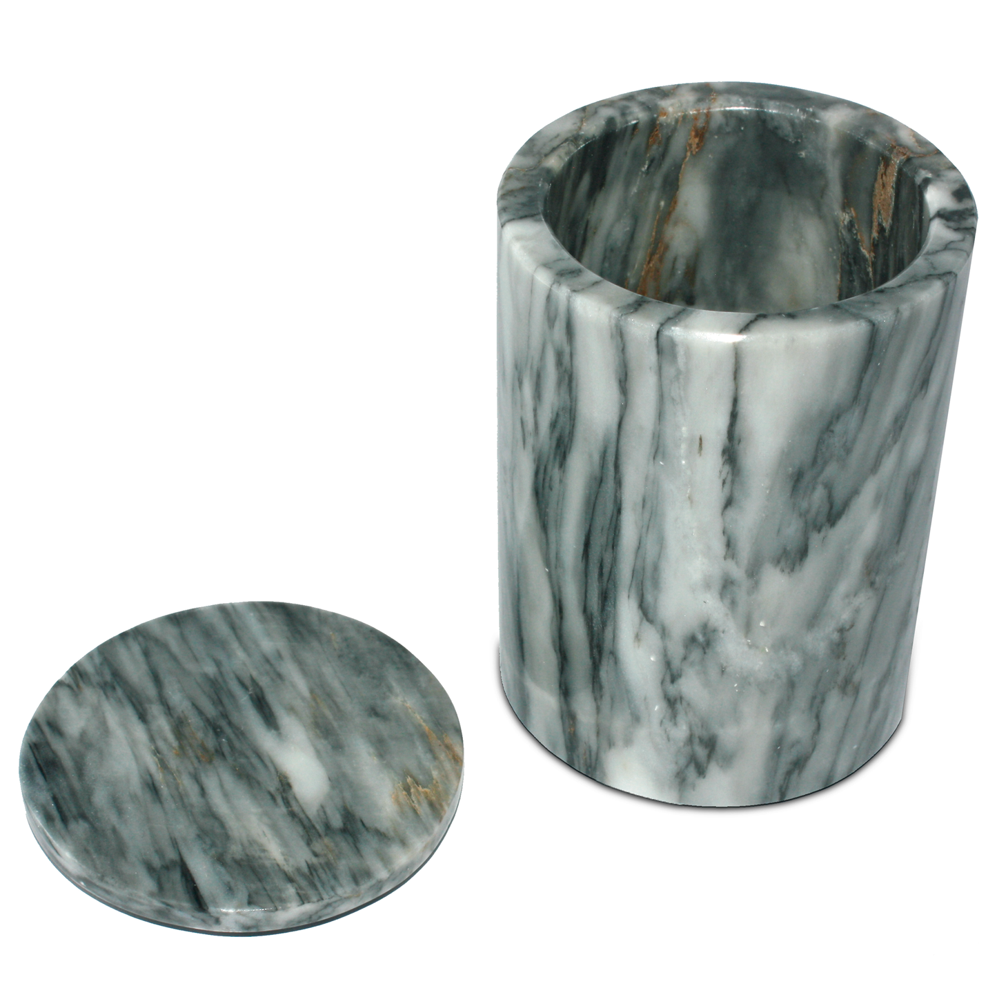 Vaso para Cotonetesde Mármol Natural Gris Mazahua
