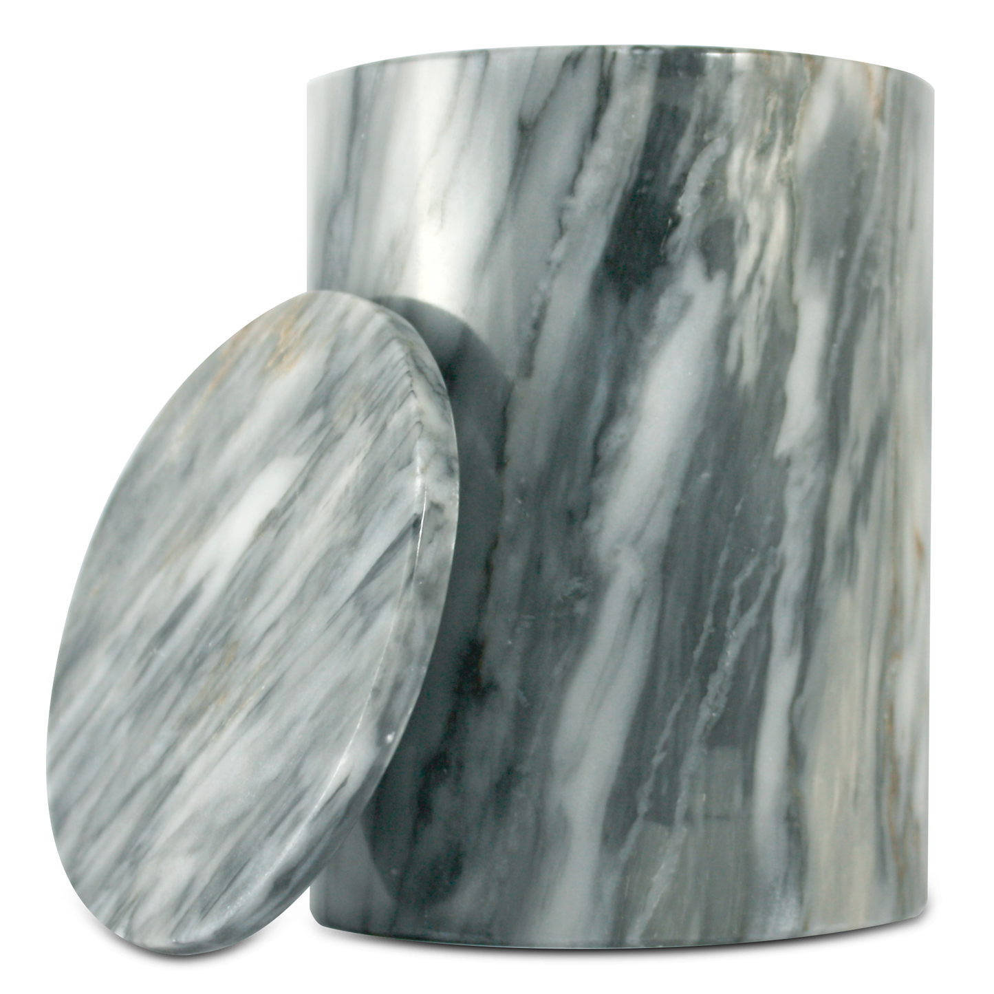 Vaso para Cotonetesde Mármol Natural Gris Mazahua