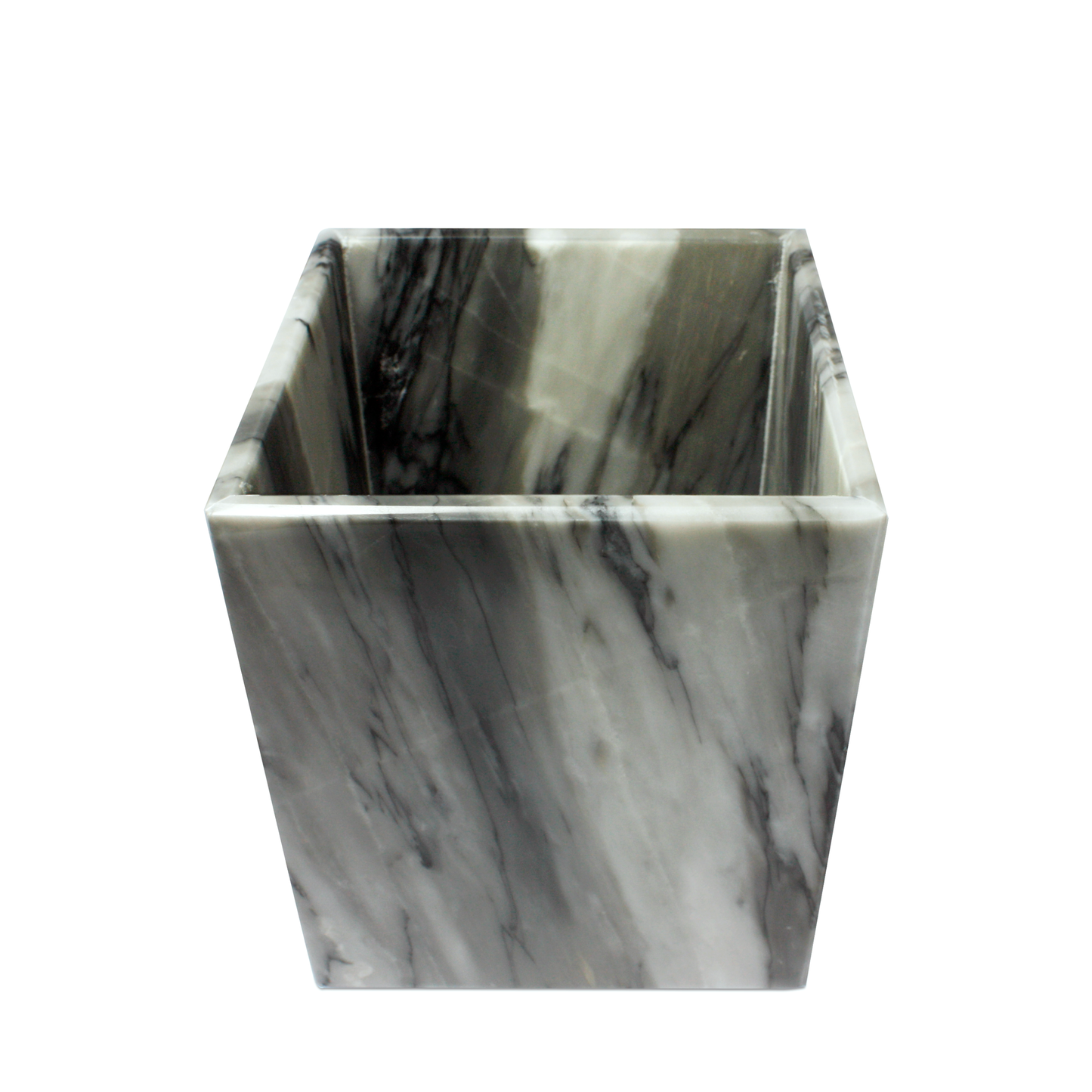 Bote de Basura 15 cm x 15 cm x 18 cm de Mármol Natural Gris Mazahua