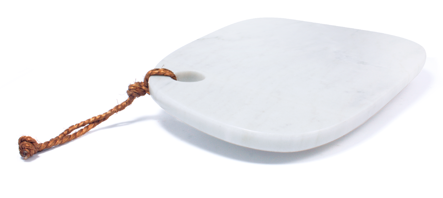 Tabla multi usos forma Huarache de 30 cm x 20 cm x 1 cm para quesos, carnes frías, para servir y desayunar de Mármol natural
