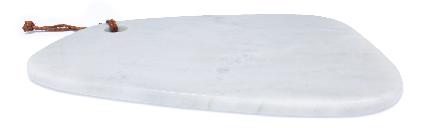 Tabla multi usos forma Huarache de 30 cm x 20 cm x 1 cm para quesos, carnes frías, para servir y desayunar de Mármol natural