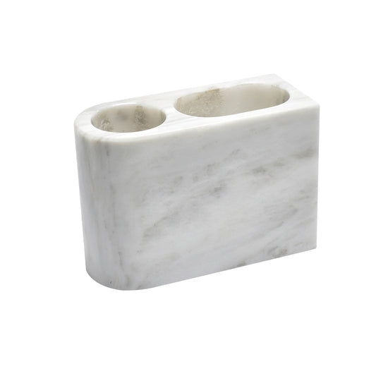 Porta Cepillo de Dientes de Mármol Natural Blanco Bego