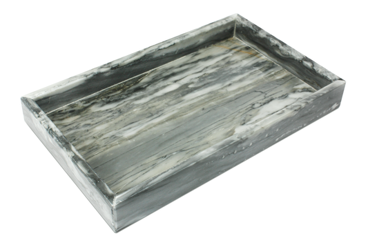 Charola para Toallas de Mármol Natural Gris Mazahua